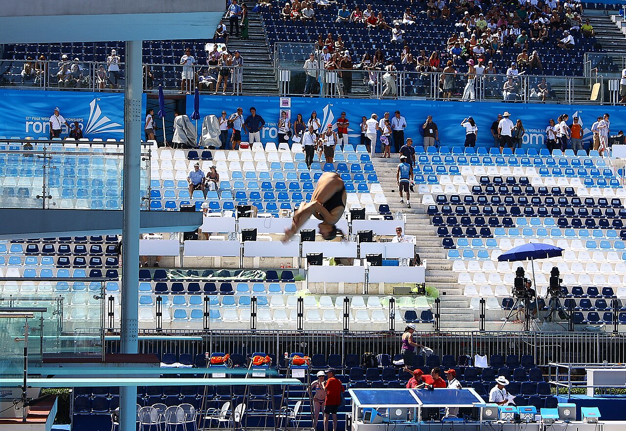 Tania Cagnotto diving at the 2009 world championships in Rome