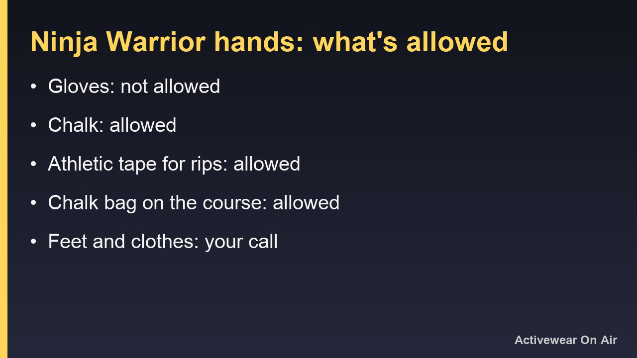 What American Ninja Warrior competitors can and can't use on their hands: no gloves, chalk and tape allowed